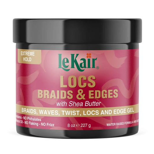 LeKair Extreme Hold Shea Butter Locs Braids & Edges Gel 8oz