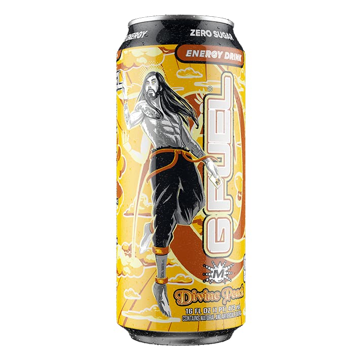 G Fuel Divine Peach Kiwi Peach Dragonfruit Energy Drink, 16 oz