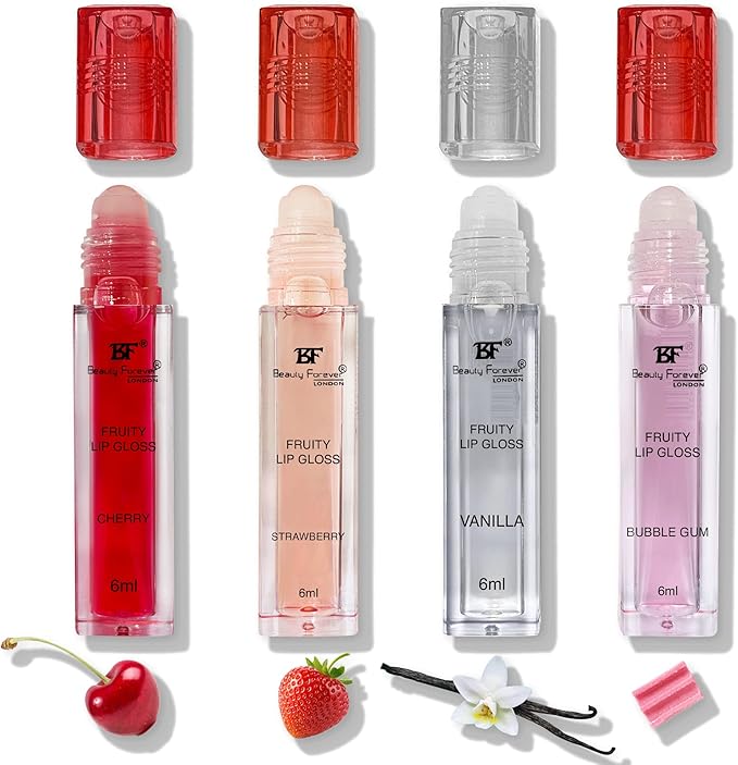 Beauty Forever Fruity Roll on Lip Gloss, Moisturising & Hydrating 4ml