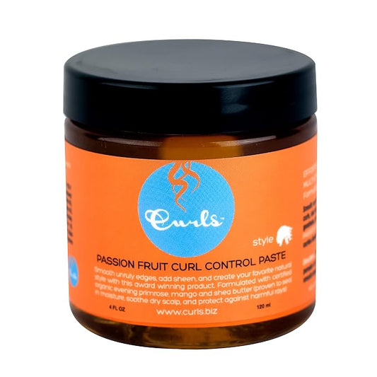Curls Passion Fruit Control Paste For Edges and Frizzy Hair - For All Types - 4 Fl Oz