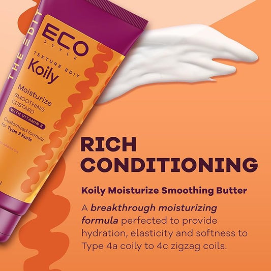 Eco Style Texure Edit,Koily Moisturize Smoothing Butter For Type 4 Curly Hair- 8oz