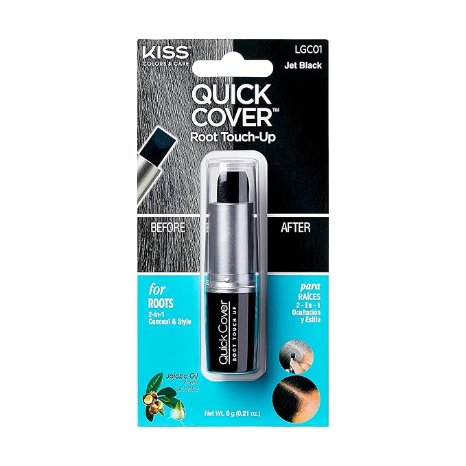 Kiss Colours Quick Cover Gray Hair Touch Up - Jet Black