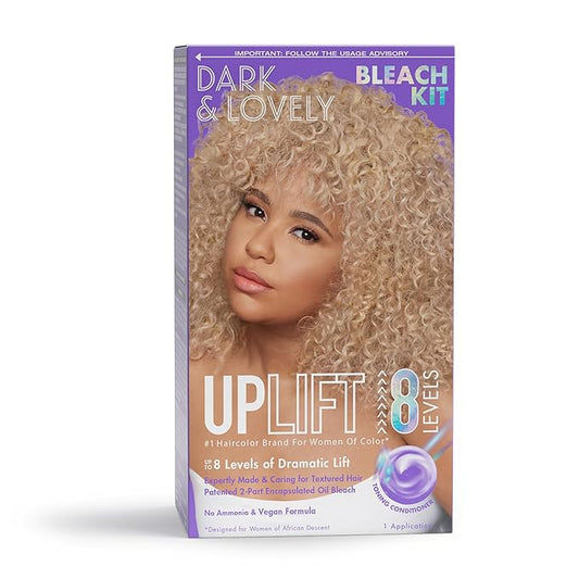 Dark and Lovely Uplift Bleaching Kit with Powder, Developer & Toner for Blonde Hair