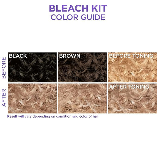 Dark and Lovely Uplift Bleaching Kit with Powder, Developer & Toner for Blonde Hair