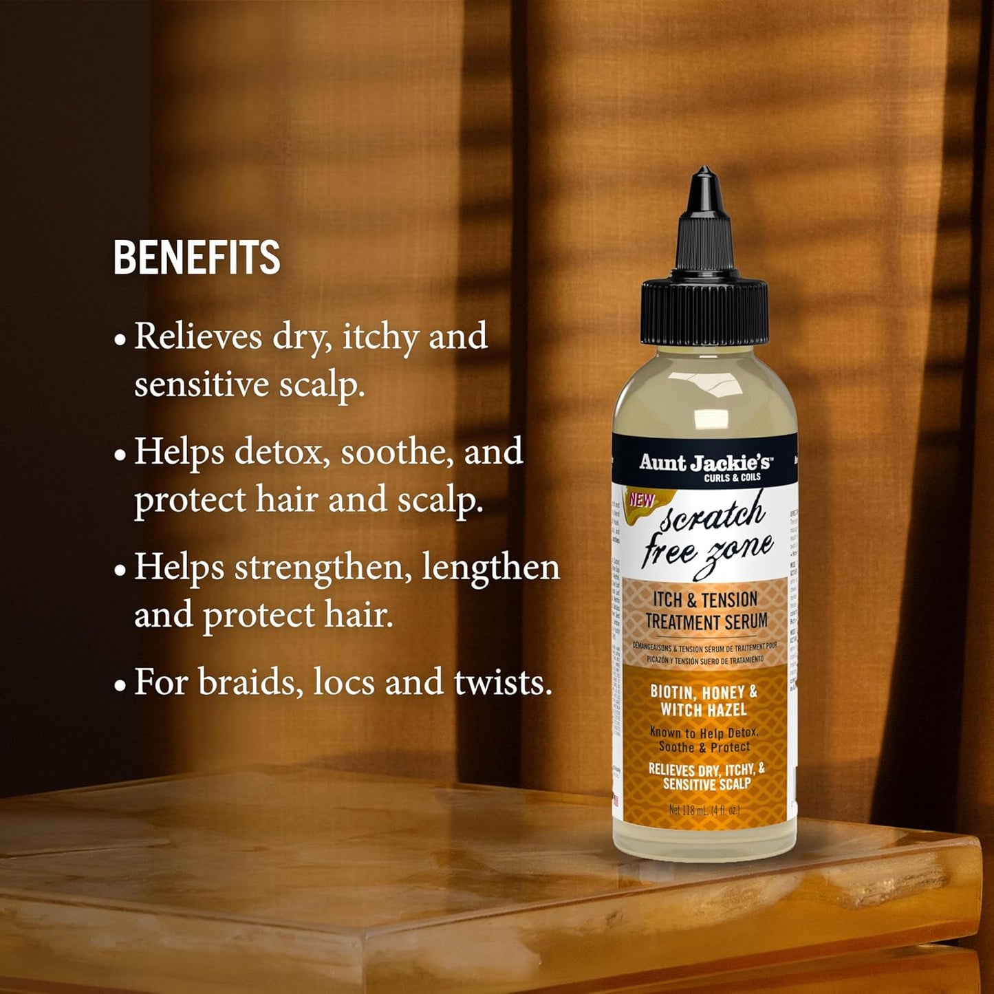 Aunt Jackie's Braid + Twist Collection Scratch Free Zone Itch & Tension Treatment Serum 4OZ