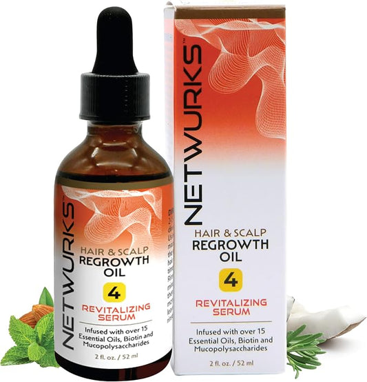 Netwurks Hair & Scalp Regrowth Oil Revitalizing Bonding Serum 2Oz