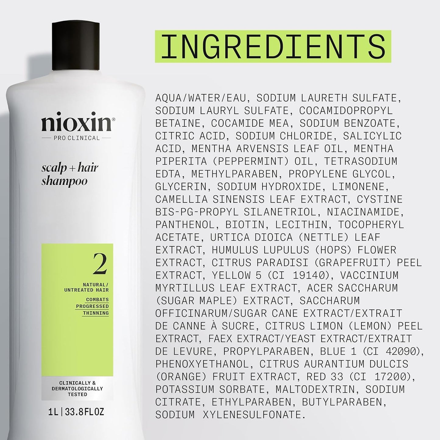 Nioxin Pro Clinical 2 Scalp + Hair Thickening Shampoo 1L