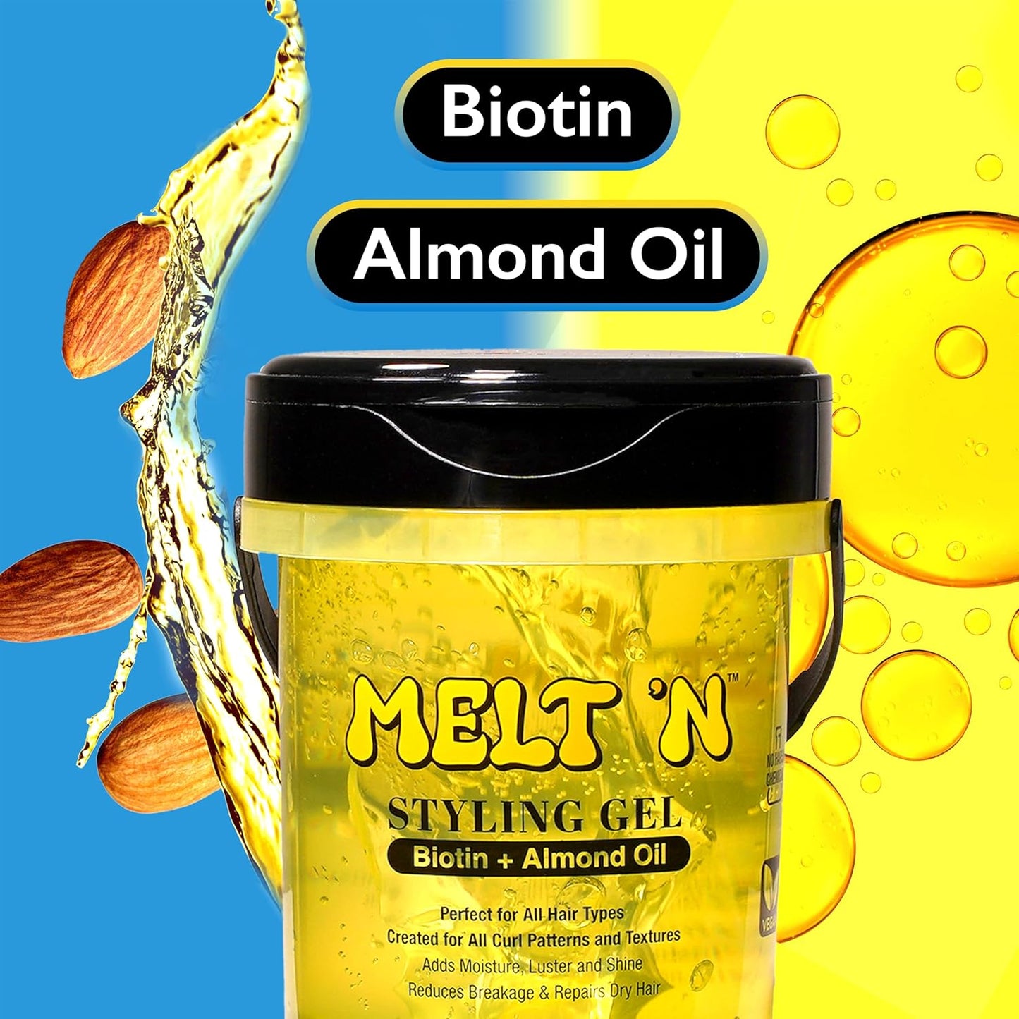 Ebin New York Melt'n Styling Gel Biotin and Almond Oil Infused 16oz