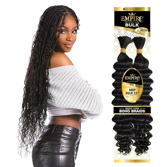 Sensationnel Empire Bulk Hair Braiding Deep Bulk Human Hair Boho Braids 18"22"