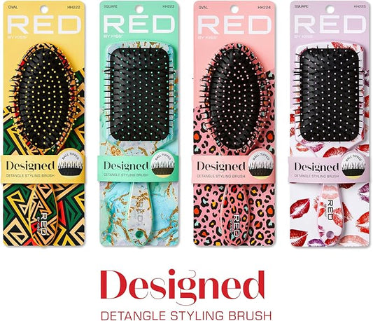 Red by Kiss Designed Brush, Easy Hair Detangling & Styling, Scalp Massage