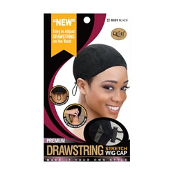 Qfitt Drawstring Stretch Wig Cap Black 5321