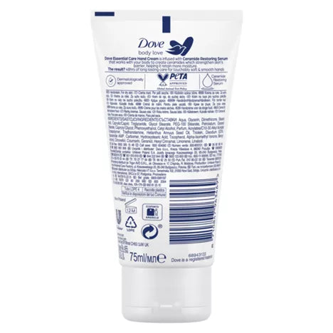 Dove Essential Care Hand Cream for Dry Skin 75ml