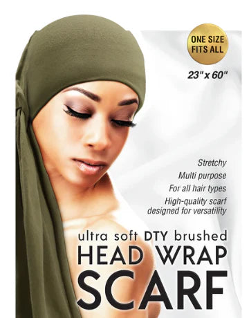 Qfitt Ultra Soft DTY Brushed Head Wrap Scarf 23" x 60"