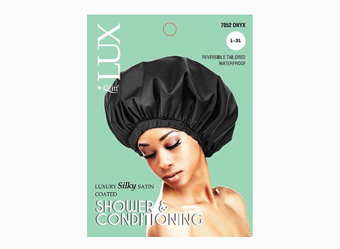 Lux by Qfitt SHOWER and CONDITIONING Reversible Tailored Waterproof Cap 7052ONYX