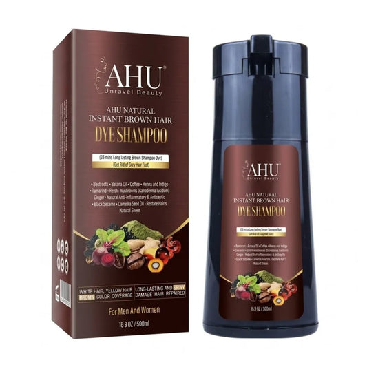 AHU Care Natural Instant Brown Hairdye Shampoo 500ml