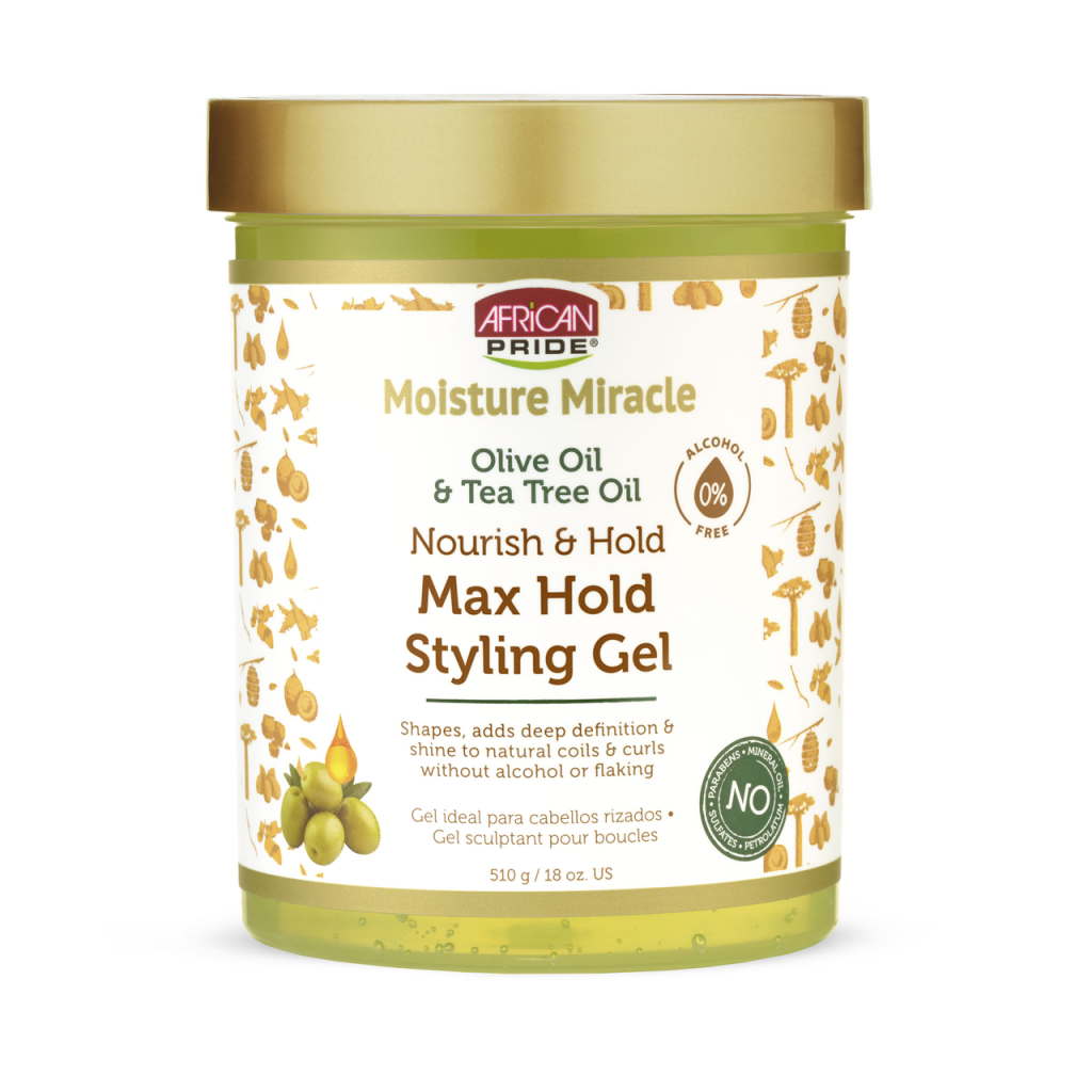 African Pride Moisture Olive Oil & Tea Tree Oil Max Hold Styling Gel - 18oz