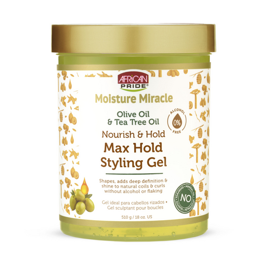 African Pride Moisture Olive Oil & Tea Tree Oil Max Hold Styling Gel - 18oz