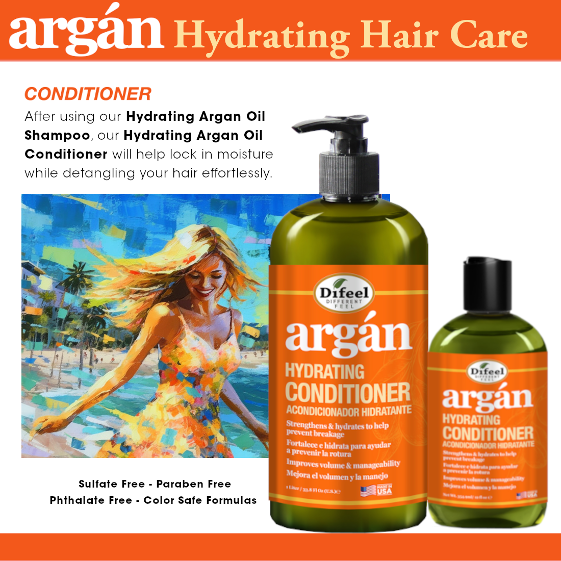 Difeel Argan Hydrating Conditioner 12 Oz