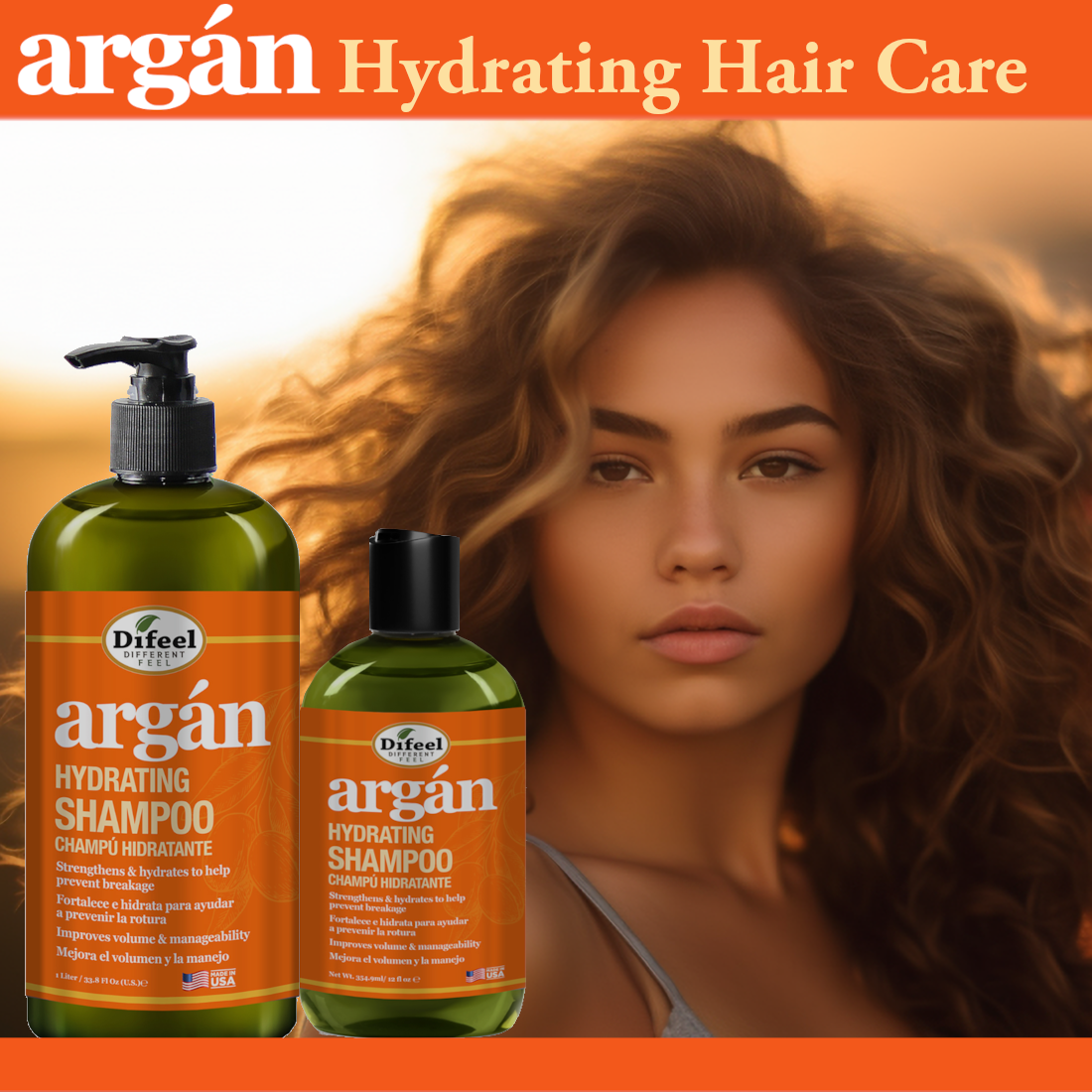 Difeel Argan Hydrating Shampoo 12 Oz