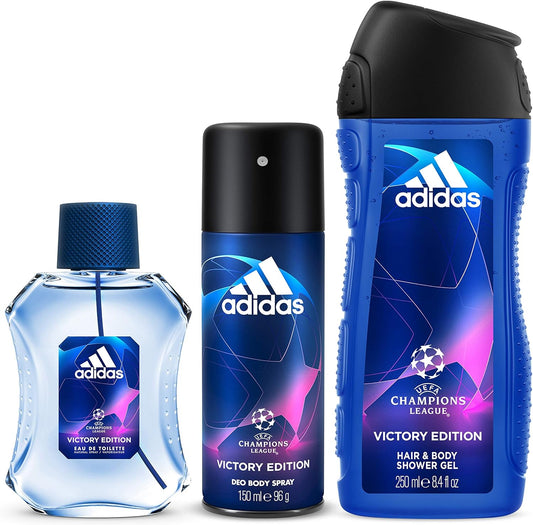 Adidas Uefa Champions League Goal Eau De Toilette (100ml) Edt 100 Ml + Shower Gel 250 Ml - 3616305458247
