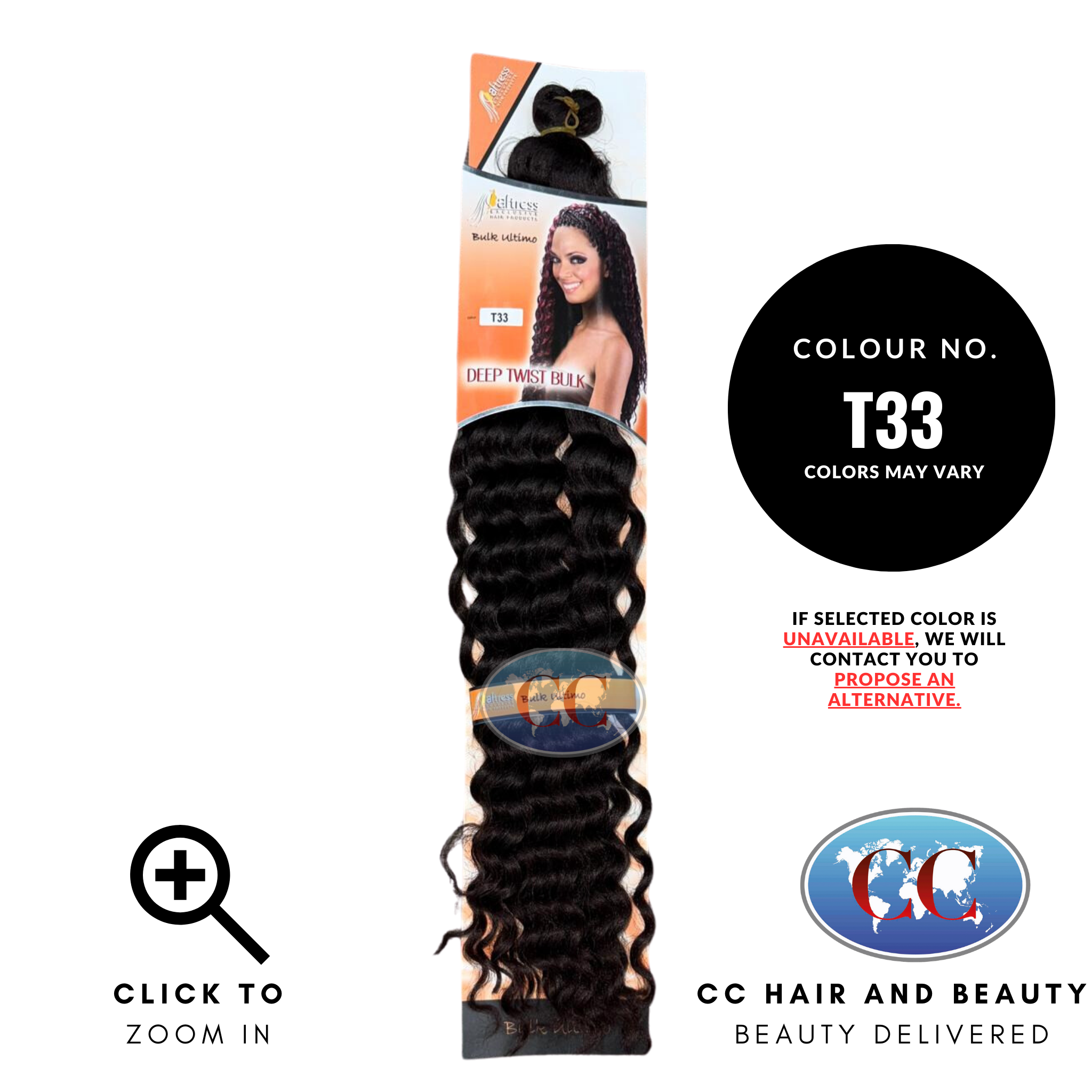 Aftress Deep Twist Bulk Synthetic Hair Braiding- colour T33