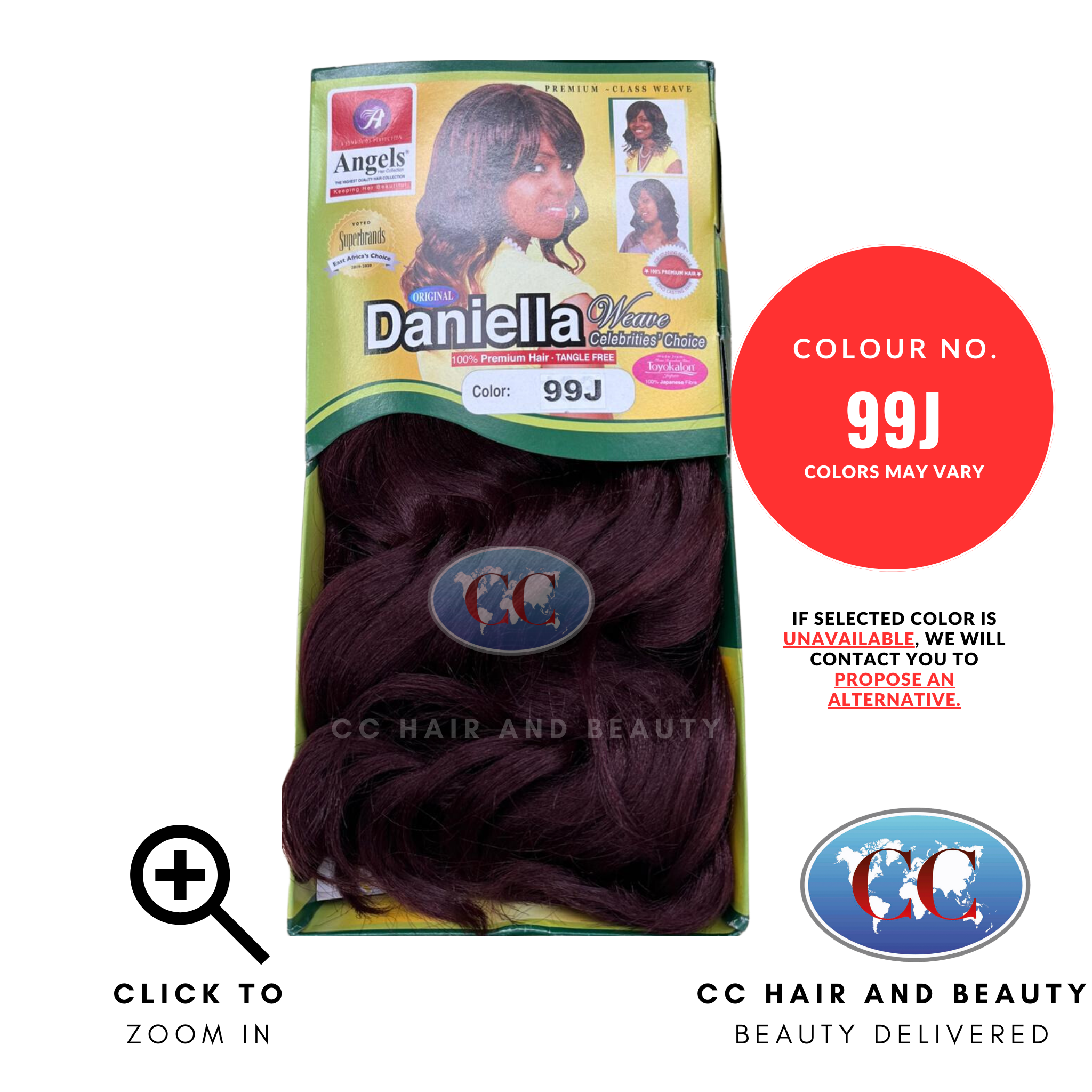Angels Daniella Weave Celebrities Choice 100% Premium Hair - Tangle Free- colour 99J