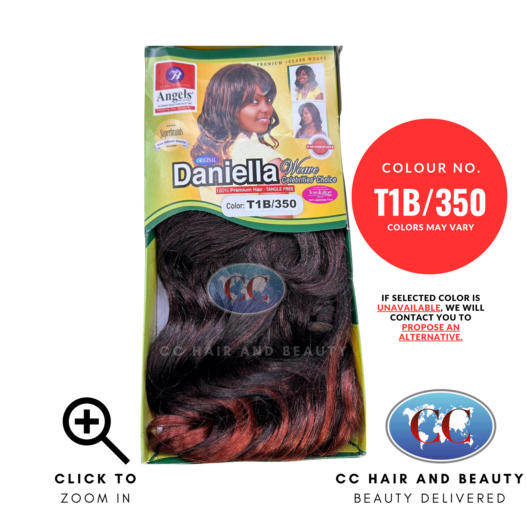 Angels Daniella Weave Celebrities Choice 100% Premium Hair - Tangle Free- colour T1B/350