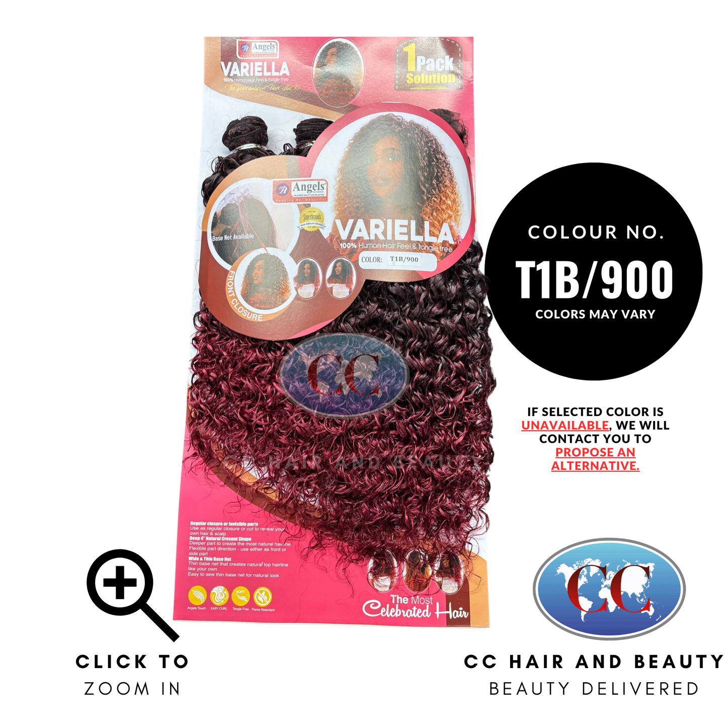 Angels Synthetic Hair - Variella 1 Pack + Closure Weave-Colour T1B/900