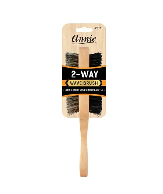 Annie 2-Way Wooden Club Wave Brush Soft/Hard Bristles Long Handle 2071