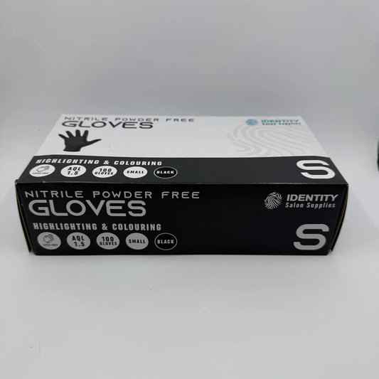 Identity Salon Supplies Black Nitrile Powder Free Gloves Box Of 100