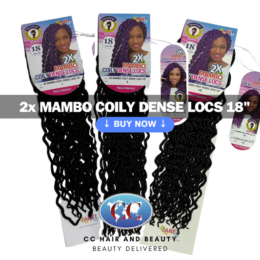 Janet Collection Premium Synthetic Hair - 2x Mambo Natural Coily Dense Locs 18″