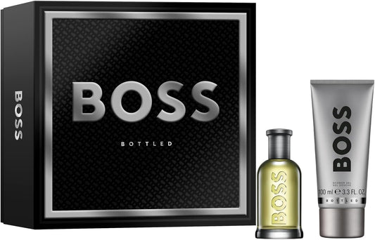 BOSS Men's 2 Piece BOSS Bottled Festive Giftset including an Eau de Toilette 50ml and Shower Gel 100ml - 3616305439420