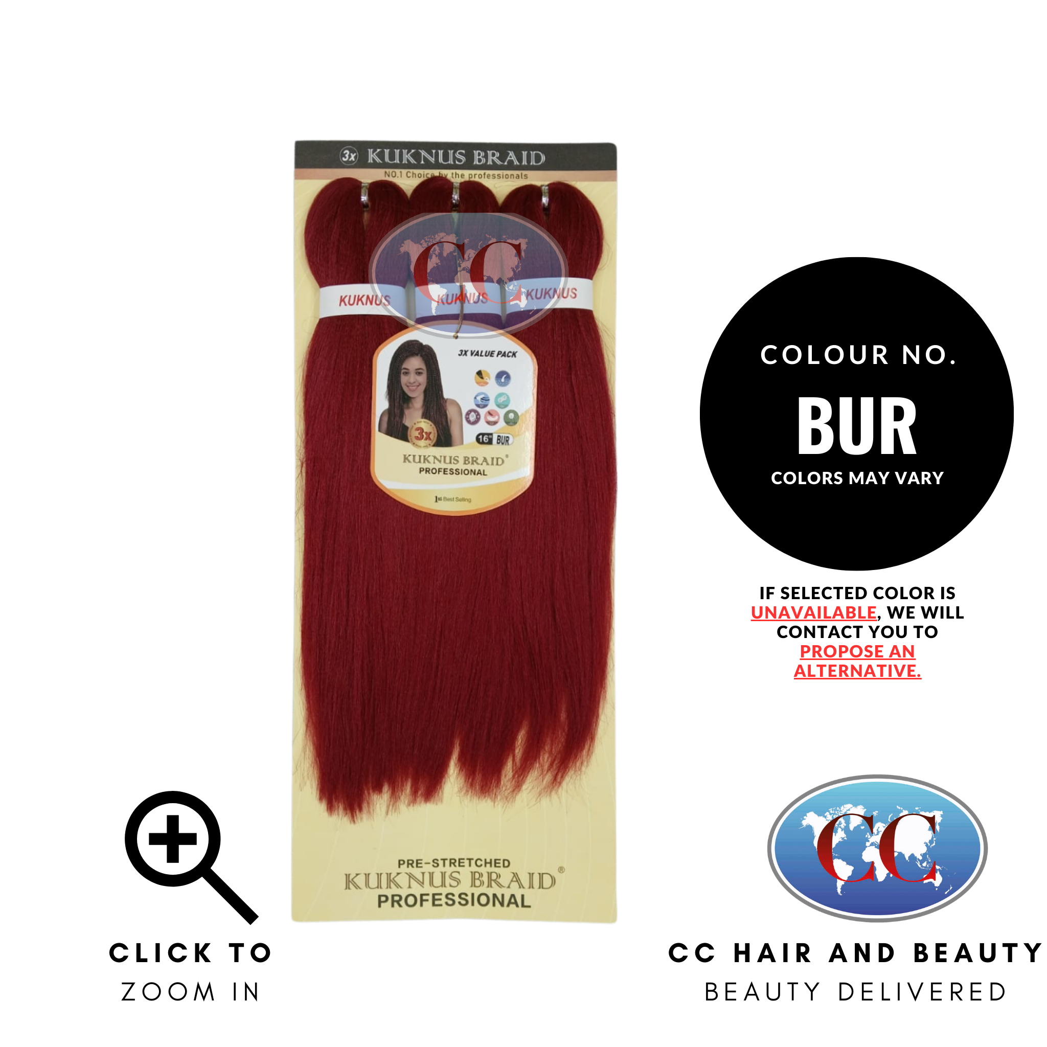 Kuknus Collection 16" X 3pcs Pack Pre Stretch Braids