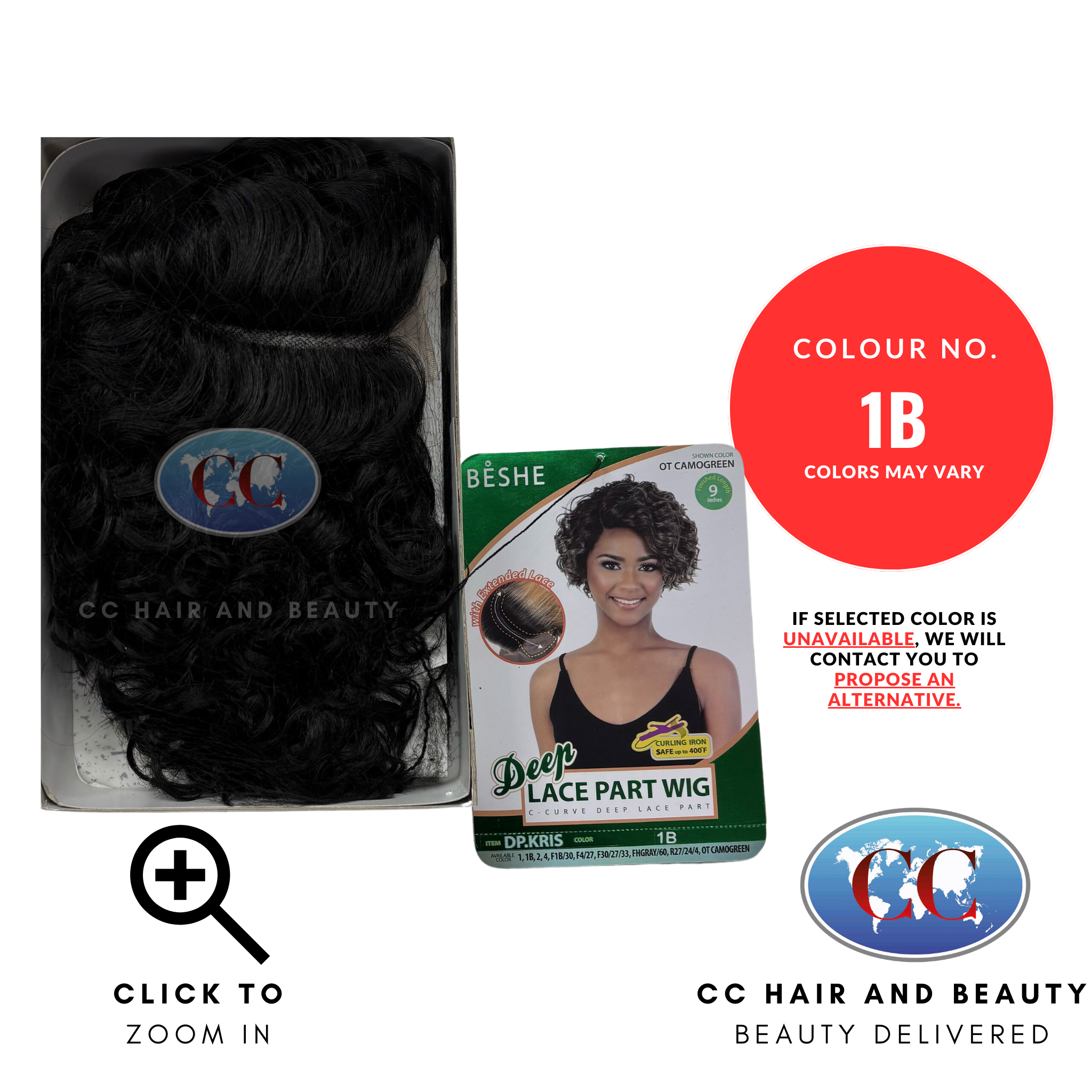 Beshe Synthetic C- Curve Deep Lace Part Wig - DP.KRIS