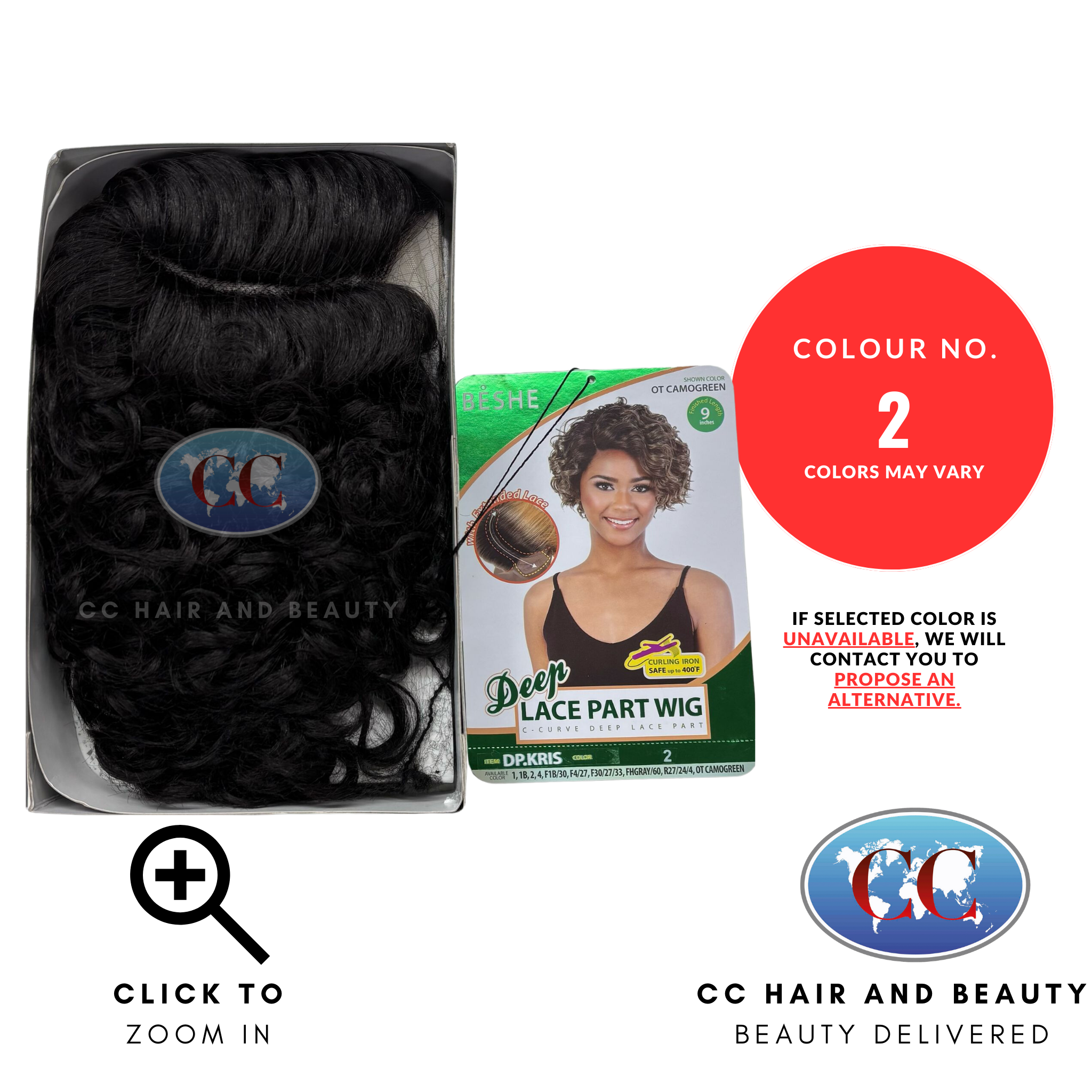 Beshe Synthetic C- Curve Deep Lace Part Wig - DP.KRIS