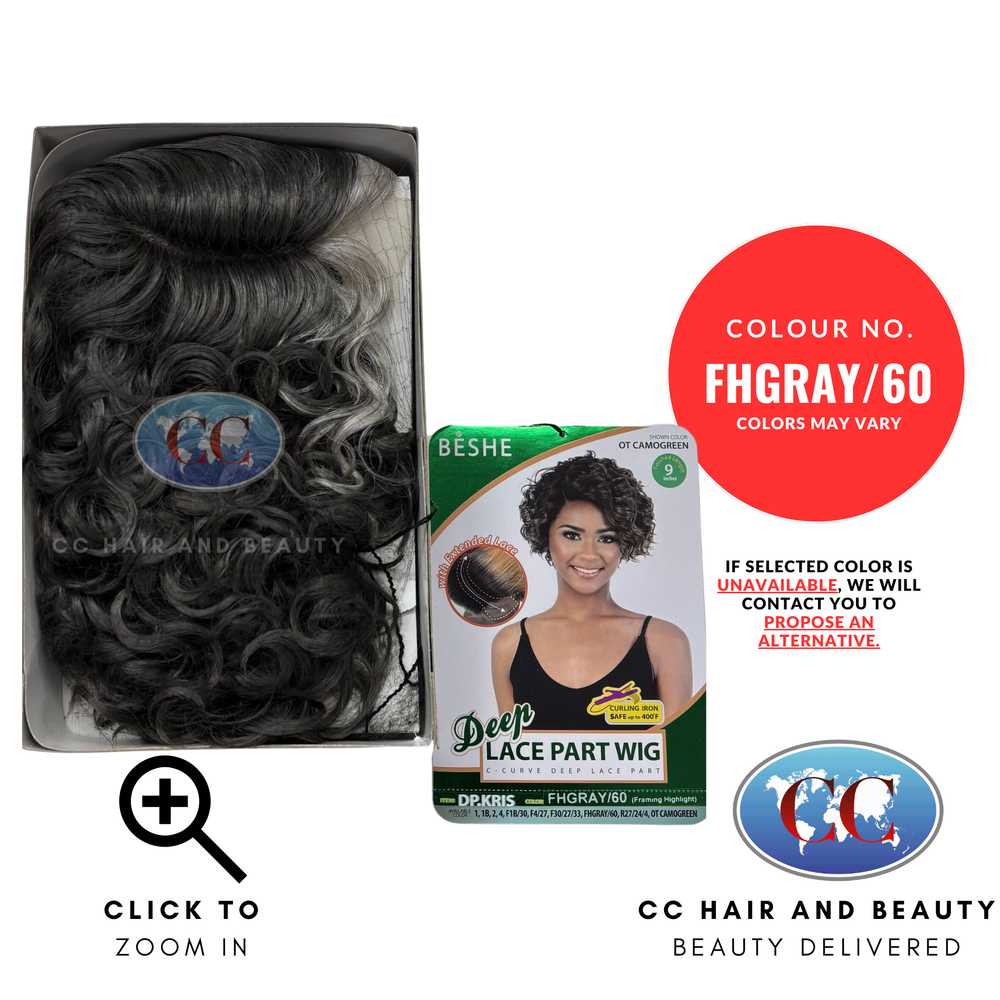 Beshe Synthetic C- Curve Deep Lace Part Wig - DP.KRIS