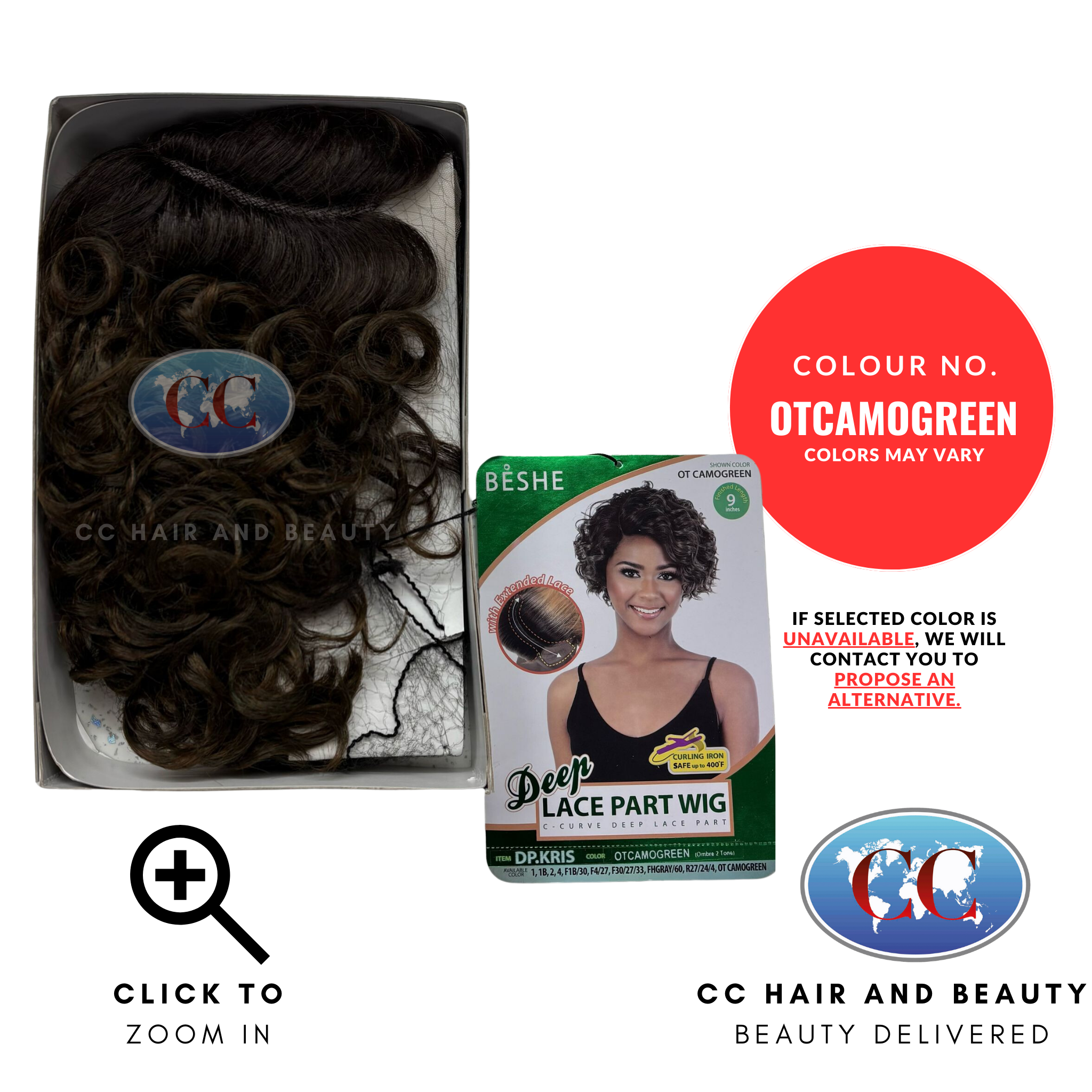 Beshe Synthetic C- Curve Deep Lace Part Wig - DP.KRIS