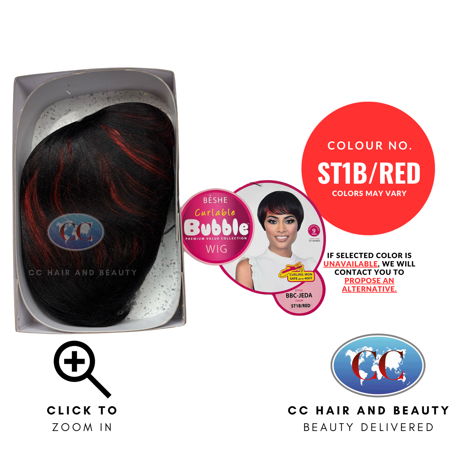 Beshe Synthetic Curlable Bubble Bob Pixie Short Wig - BBC-JEDA