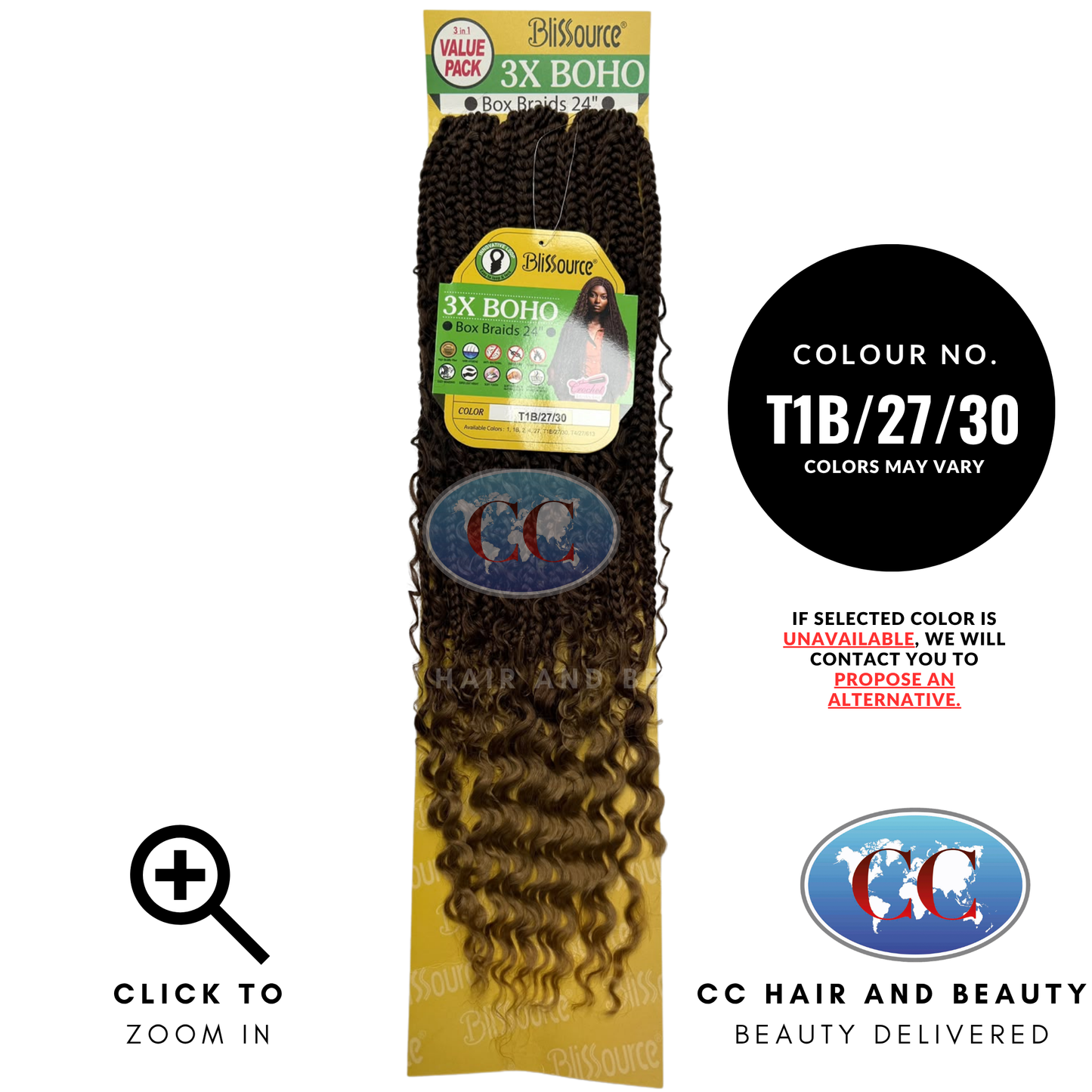 Blissource 3x Boho Box Braid 24" - T13/27/30