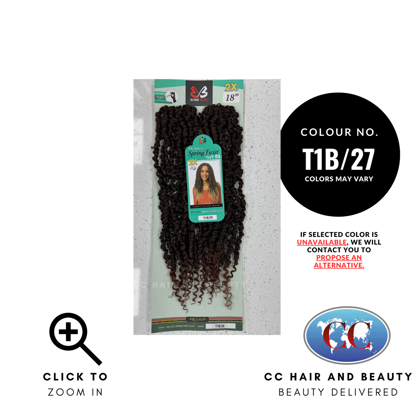 Bobbi Boss Crochet Braid 2X NU LOCS SPRING TWIST 18"-Colour T1B/27