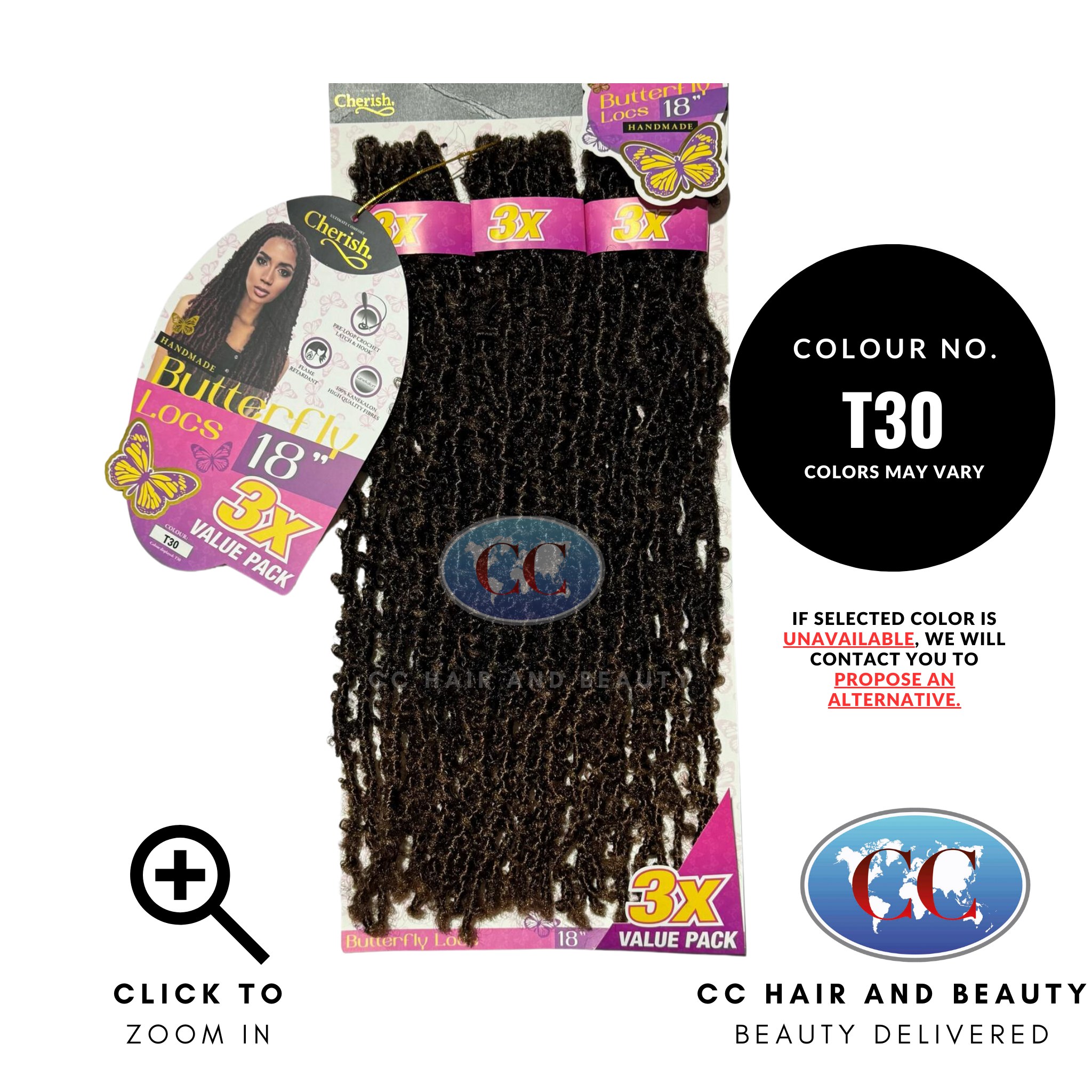 Cherish Butterfly Locs Crochet Hair 18” 3x Value Pack