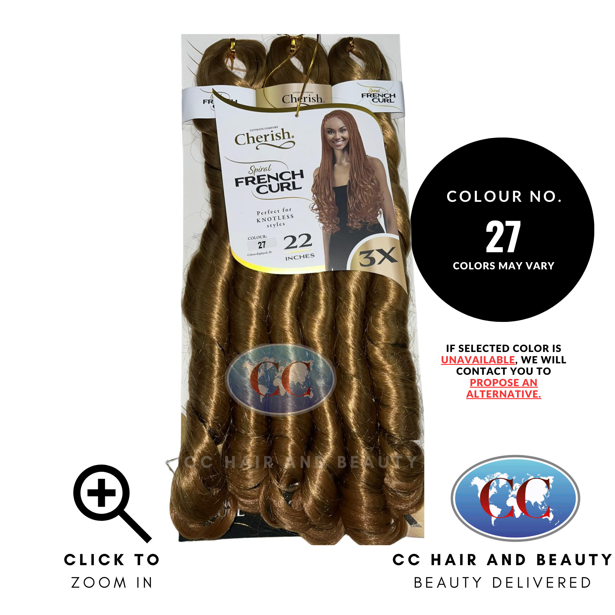 Cherish Spiral French Curl 3x Braid Pre Stretched 22''-colour 27