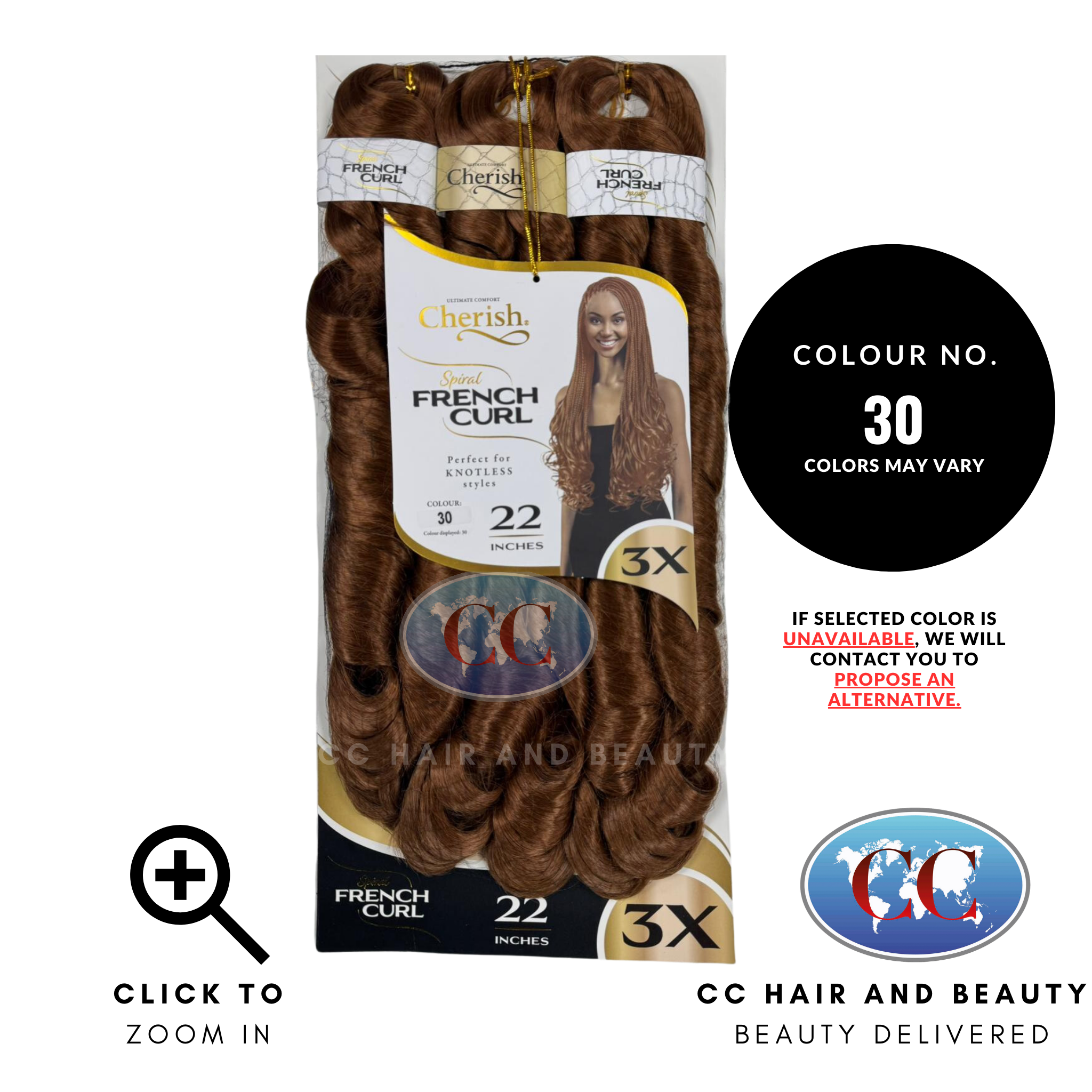 Cherish Spiral French Curl 3x Braid Pre Stretched 22''-colour 30