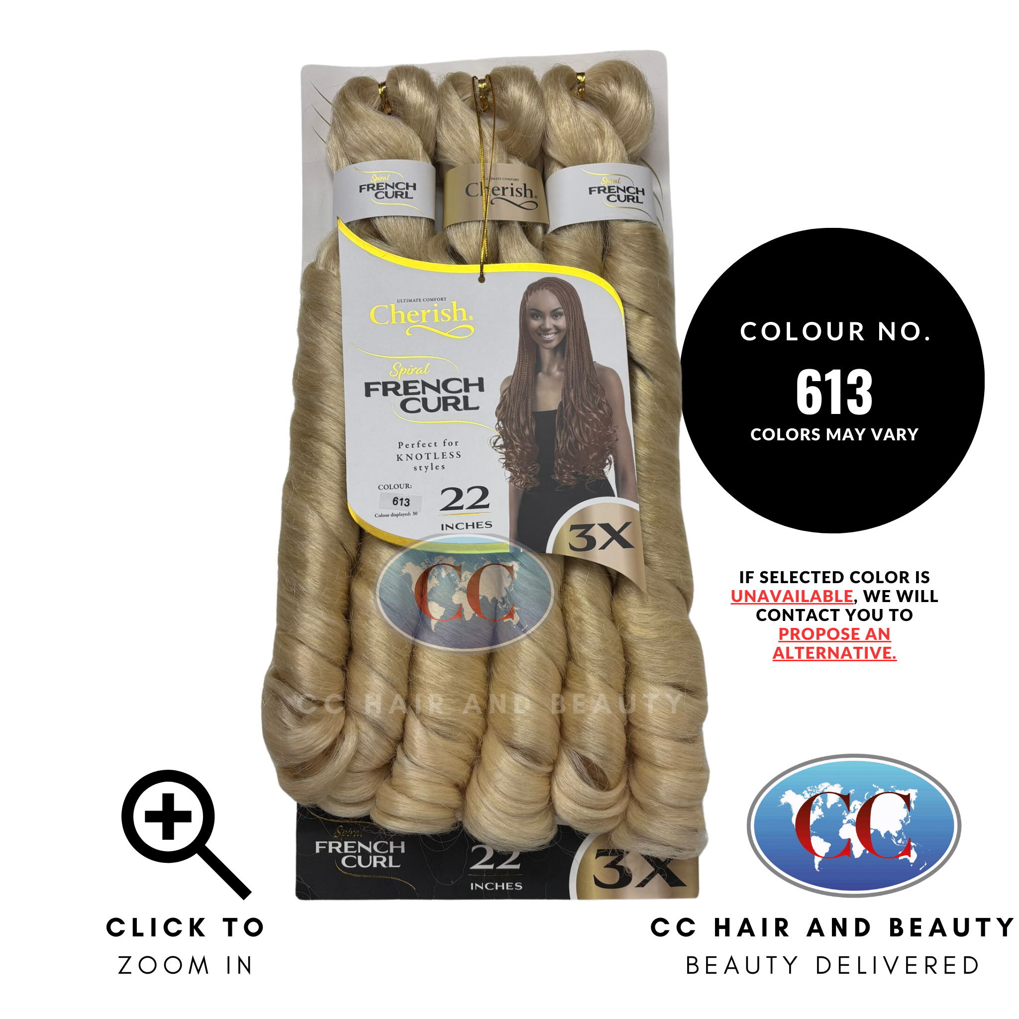 Cherish Spiral French Curl 3x Braid Pre Stretched 22''-Colour 613