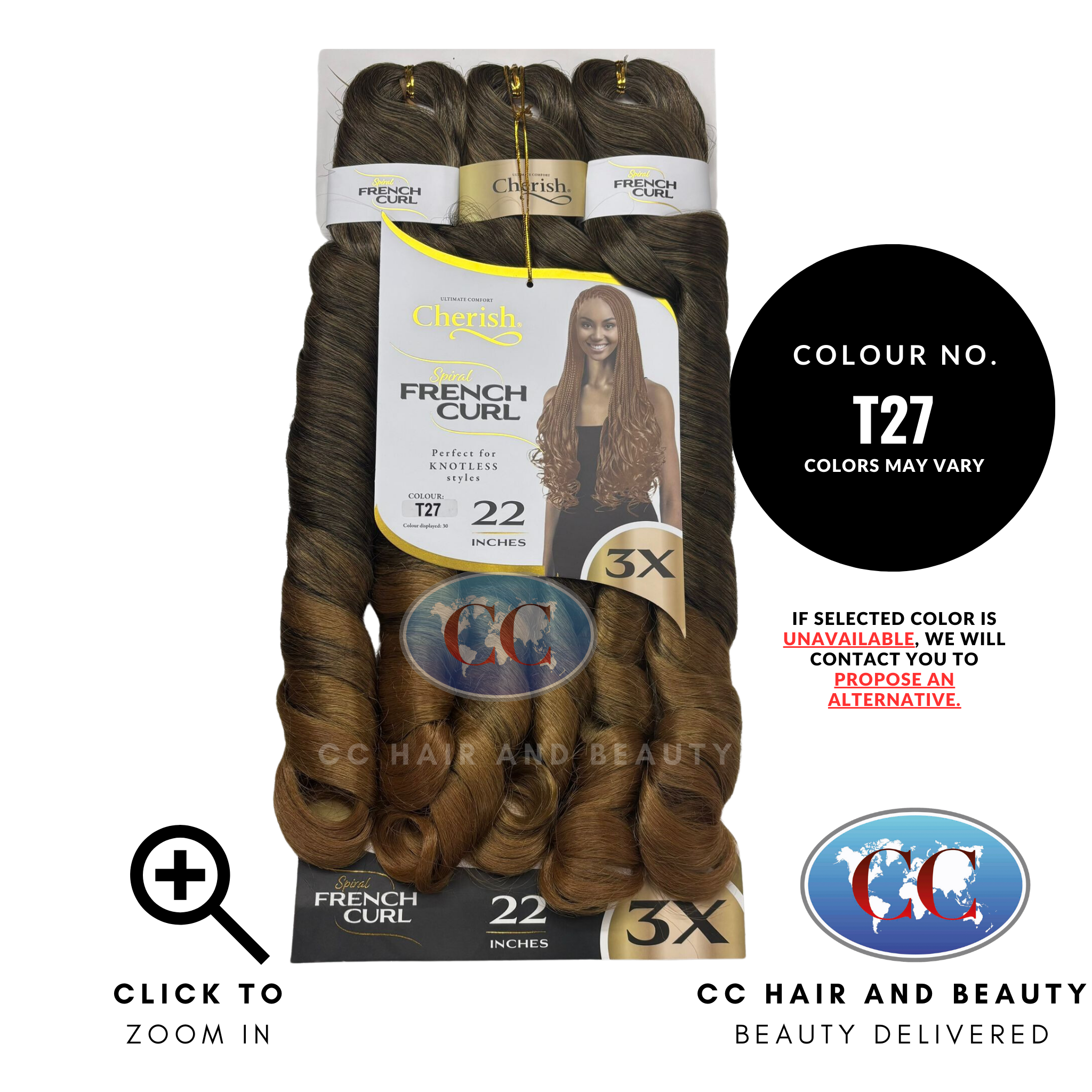 Cherish Spiral French Curl 3x Braid Pre Stretched 22''-Colour T27