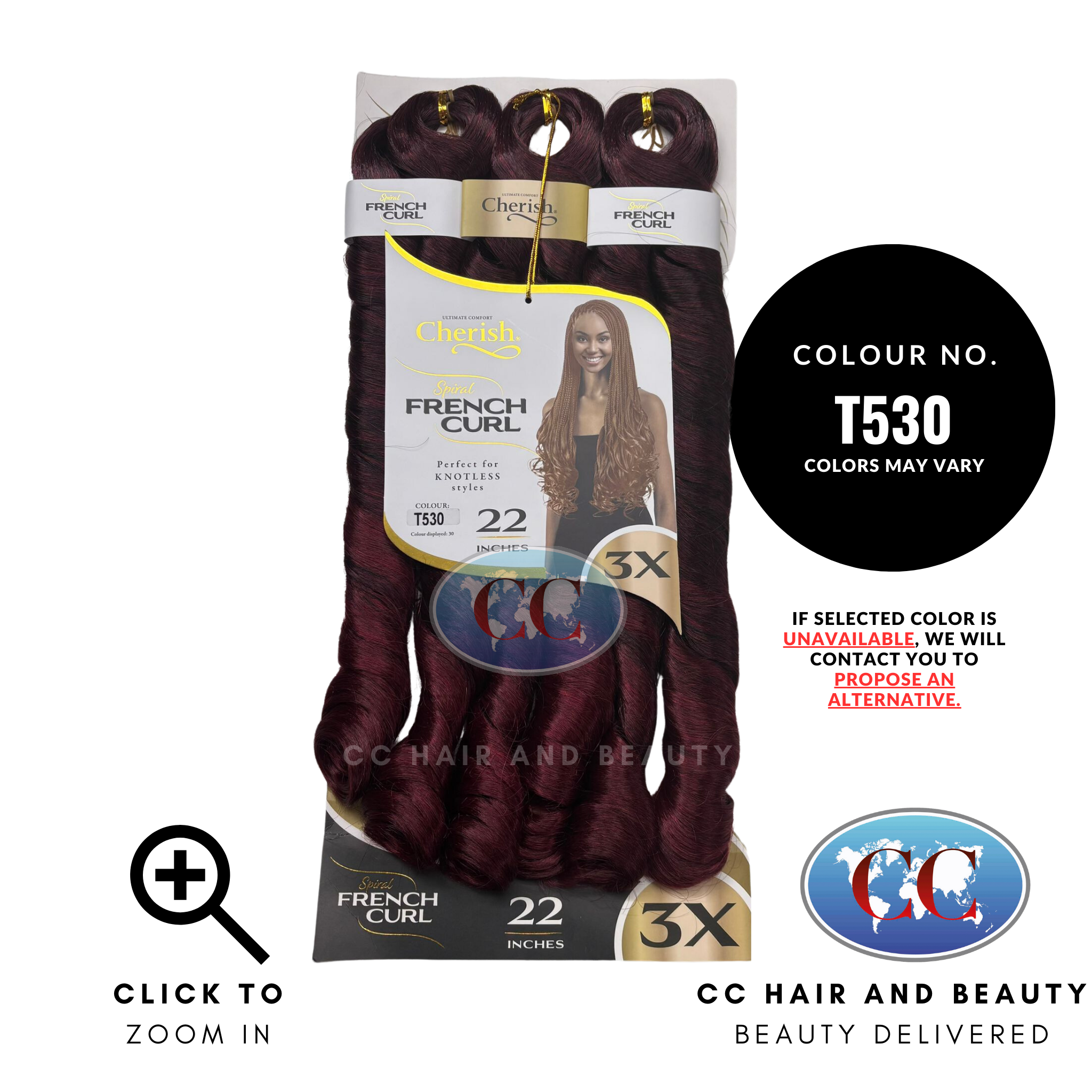 Cherish Spiral French Curl 3x Braid Pre Stretched 22''-Colour T530