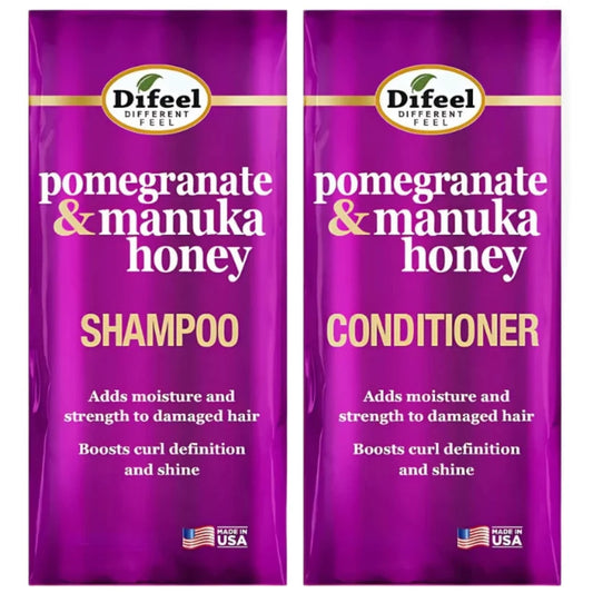 Difeel Shampoo and Conditioner Packet- Pomegranate + Manuka Honey 2 x 1 oz