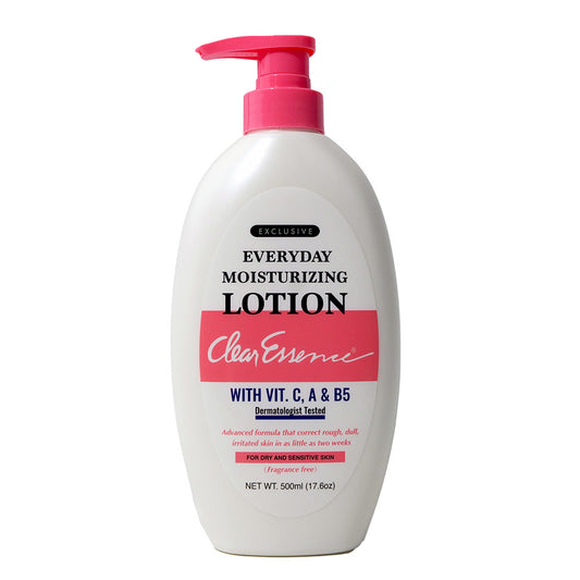 Clear Essence Everyday Moisturising Lotion with vitamins A, C and B5 in a 17.6oz bottle