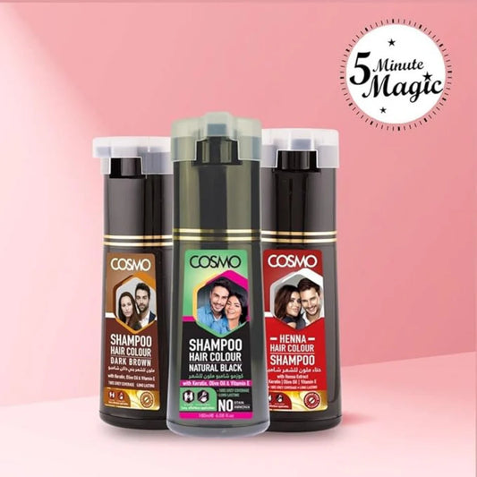 Cosmo Keratin Hair Colour Shampoo With Olive Oil & Vitamin E 180ml