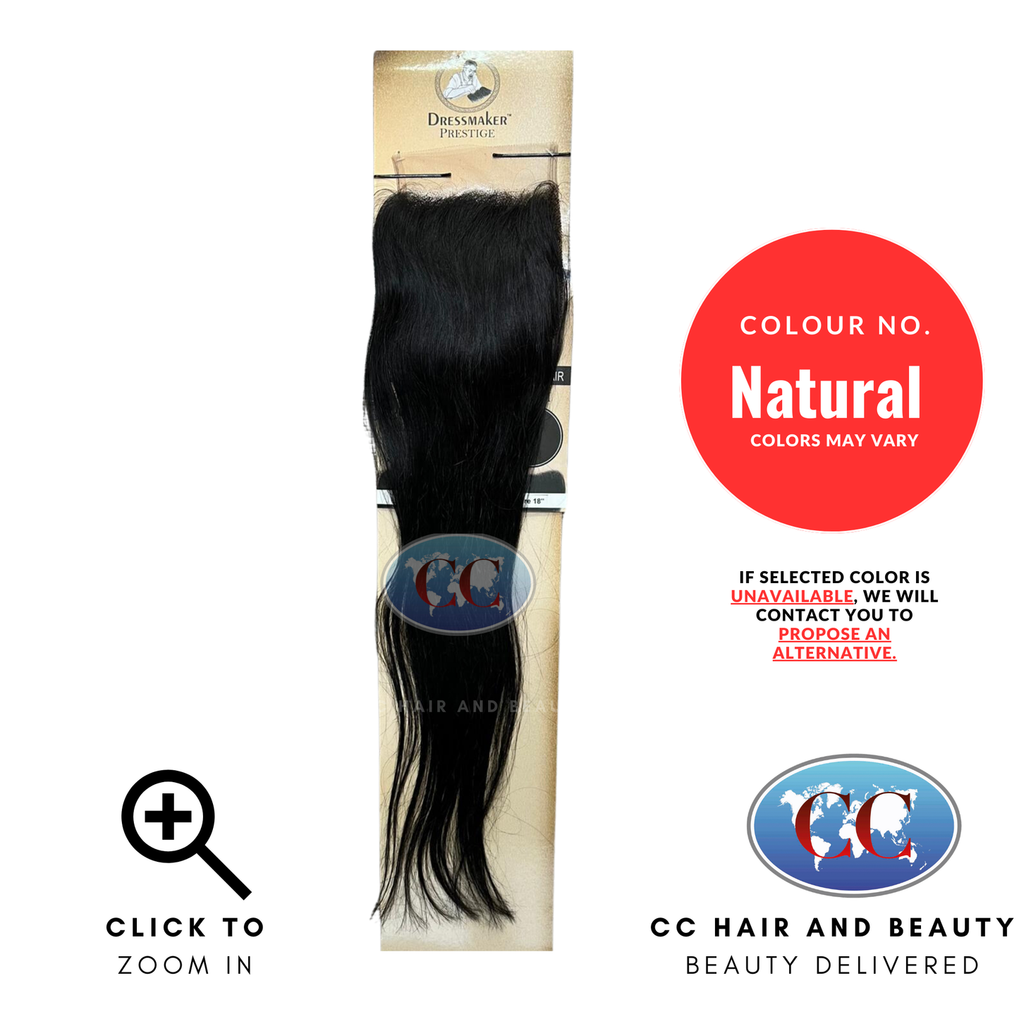 Dressmaker Full Hand-Tied Closure Straight 4*4 Lace Free Part-Colour Natural-size 18''